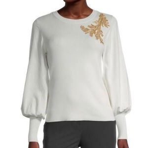 Worthington long sleeve embellished sweater Size S